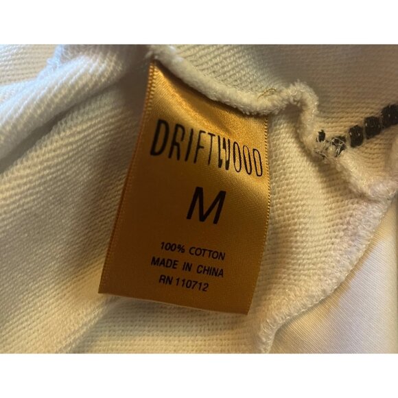 Driftwood off White Floral Embroidered Teddy Hooded Jacket Full Zip Hoodie M - Picture 4 of 13